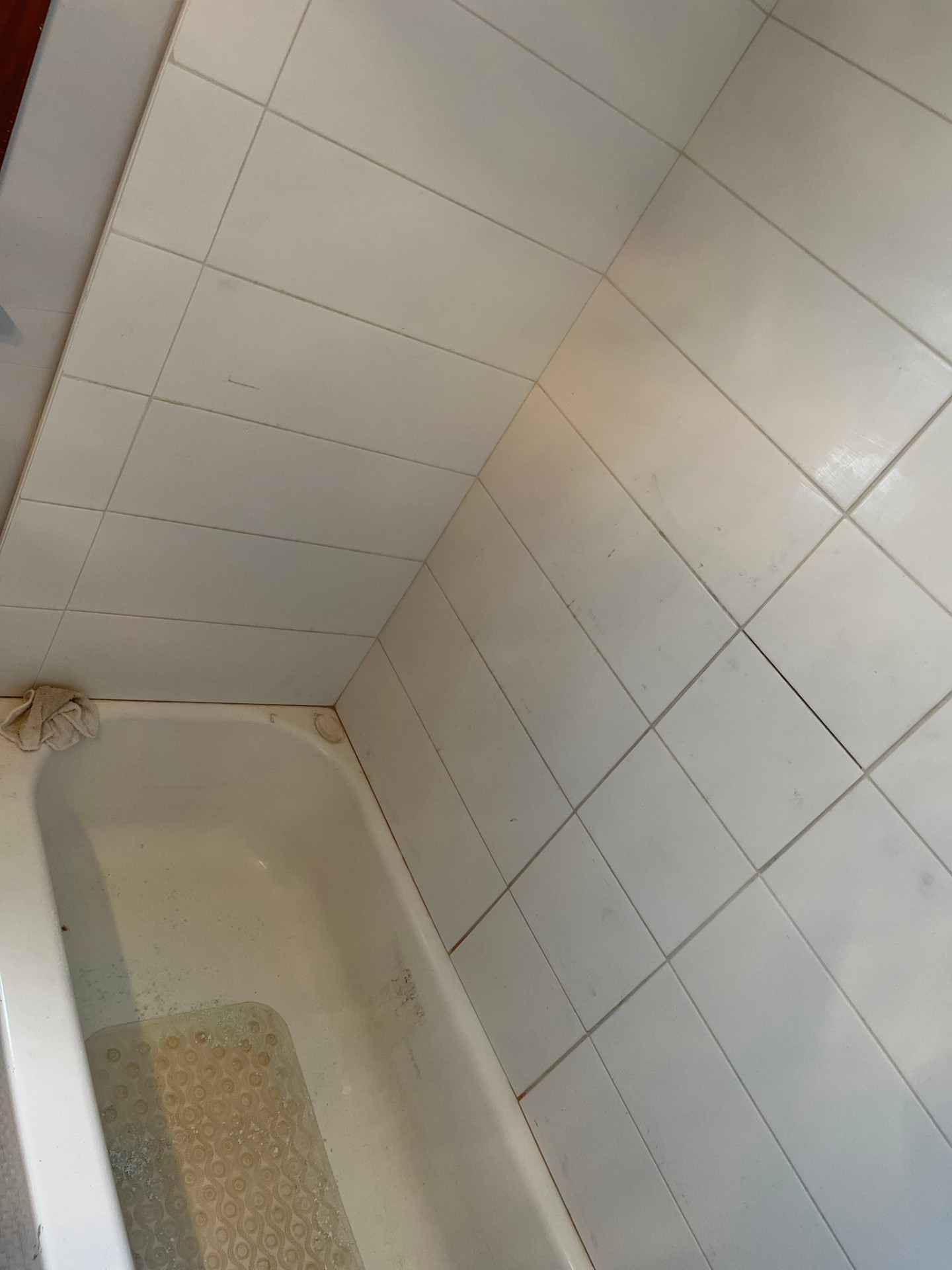 Rental bathroom tub and tile — before